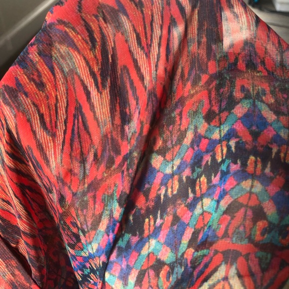 Skies Are Blue Sheer Abstract Blouse Size XSP - Picture 6 of 7